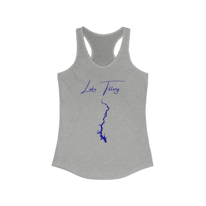 North  Carolina  Lake  Tillery  Racerback-Tank  front  position  view  from  front  heather  grey.webp