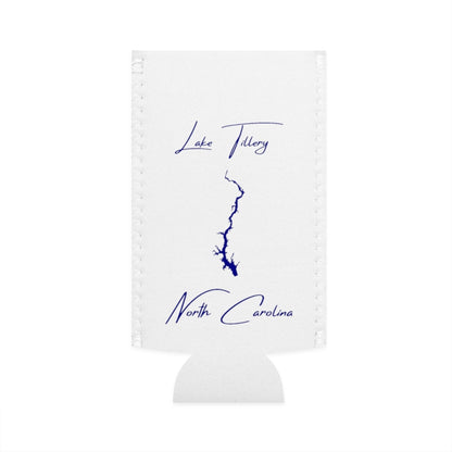 North  Carolina  Lake  Tillery  Slim  Can  Koozie  front  position  view  from  flat-front  white.webp