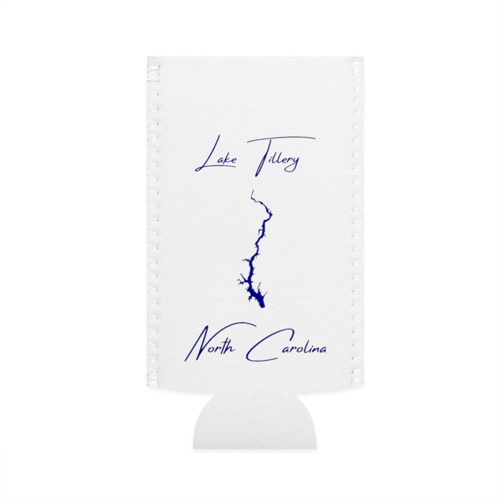 North  Carolina  Lake  Tillery  Slim  Can  Koozie  front  position  view  from  flat-front  white.webp