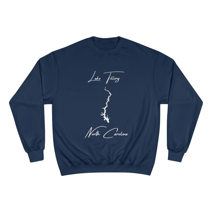 North  Carolina  Lake  Tillery  Sweatshirt  front  position  view  from  front  navy.webp