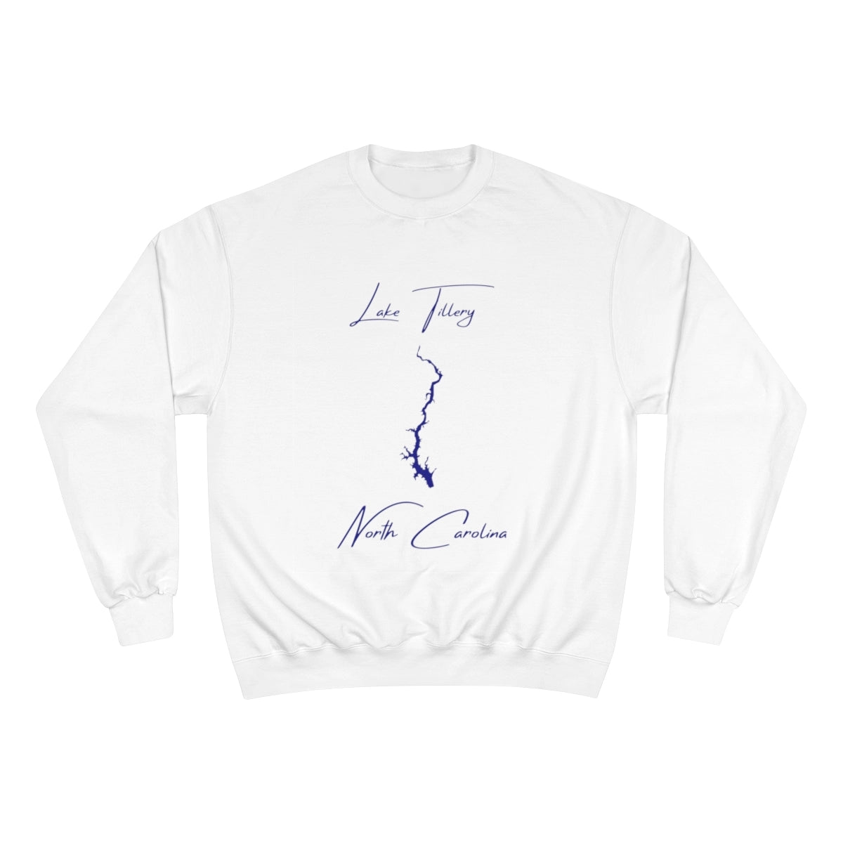 North  Carolina  Lake  Tillery  Sweatshirt  front  position  view  from  front  white.webp