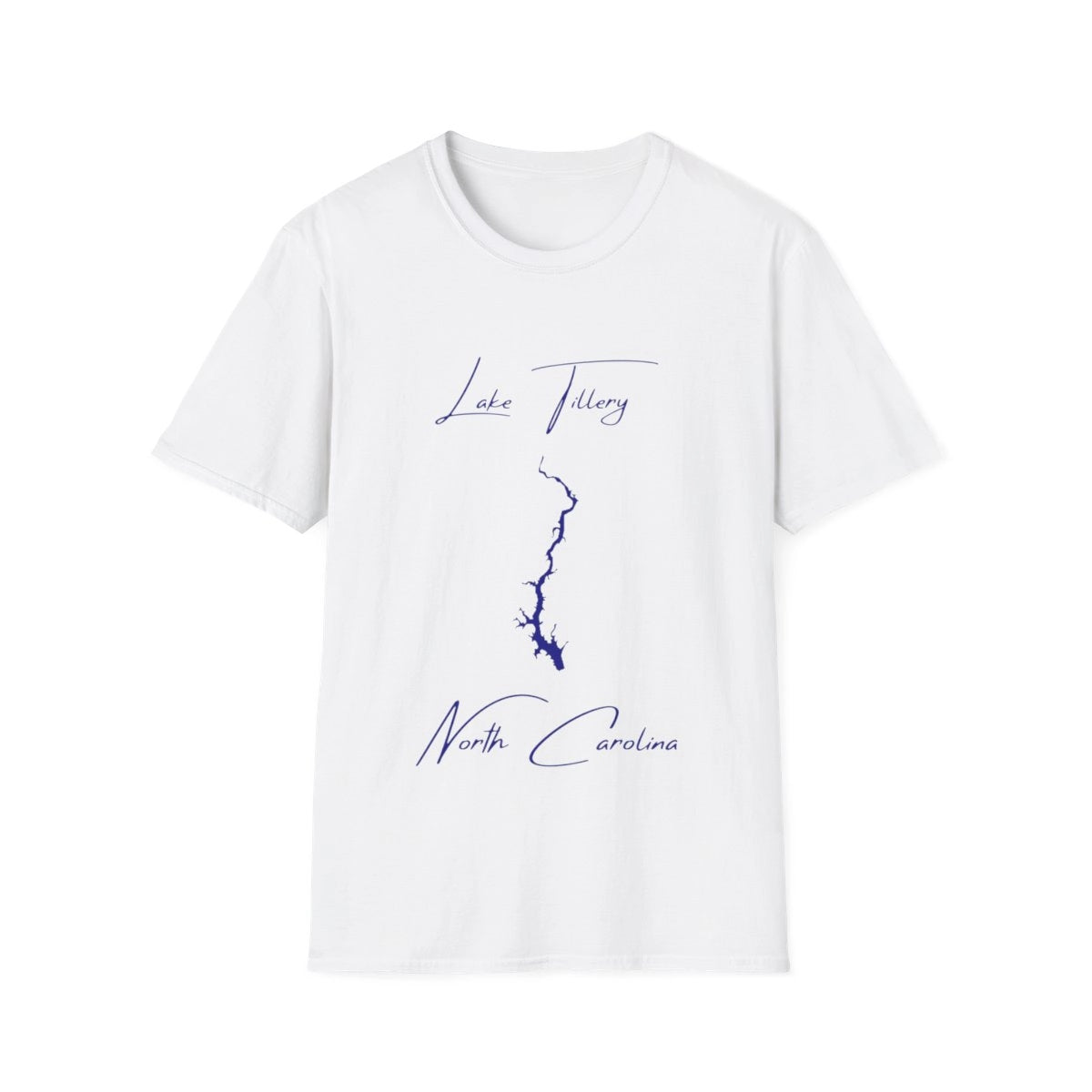 North  Carolina  Lake  Tillery  T-shirt  front  position  view  from  front  white.webp