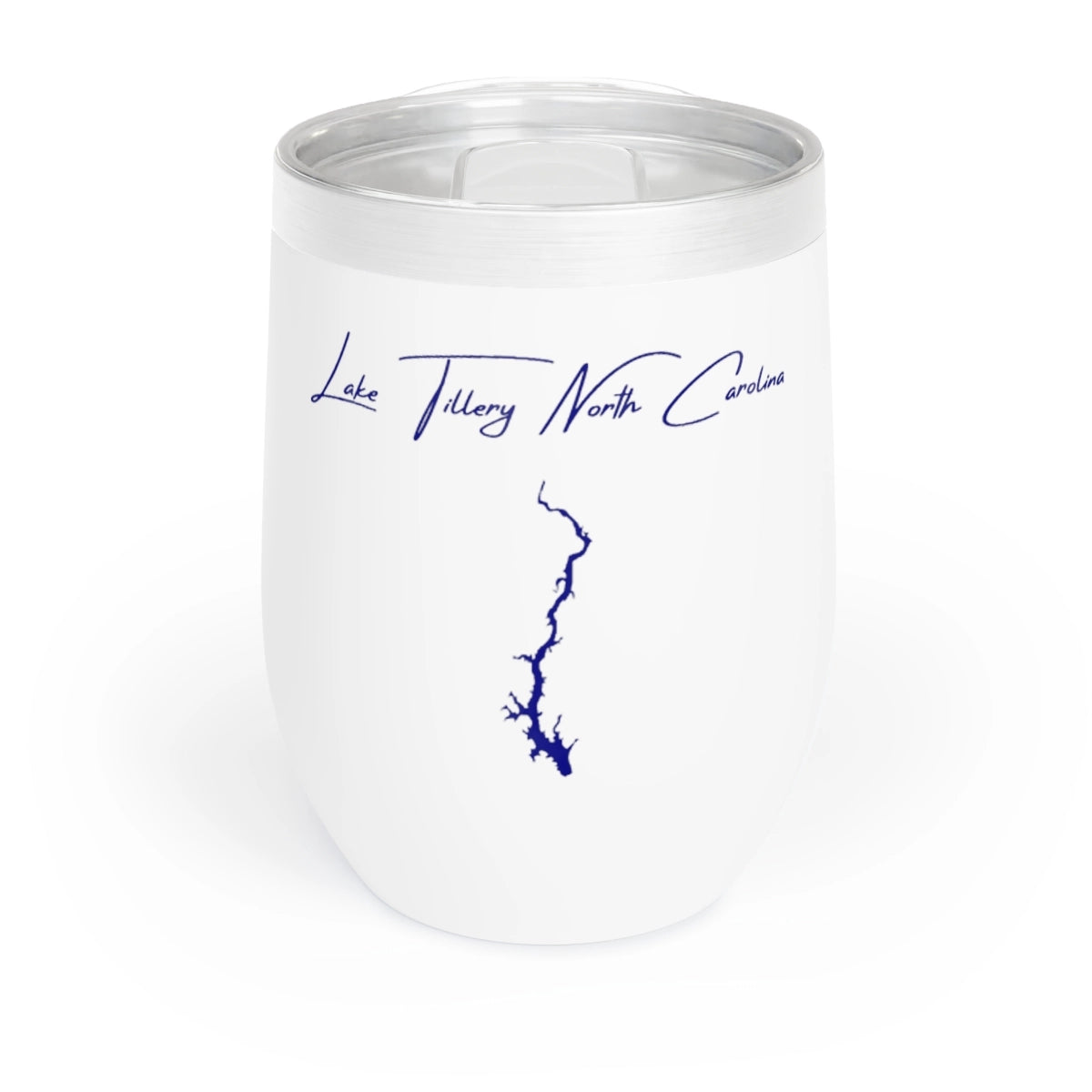 North  Carolina  Lake  Tillery  Wine  Tumbler  front  position  view  from  front  white.webp