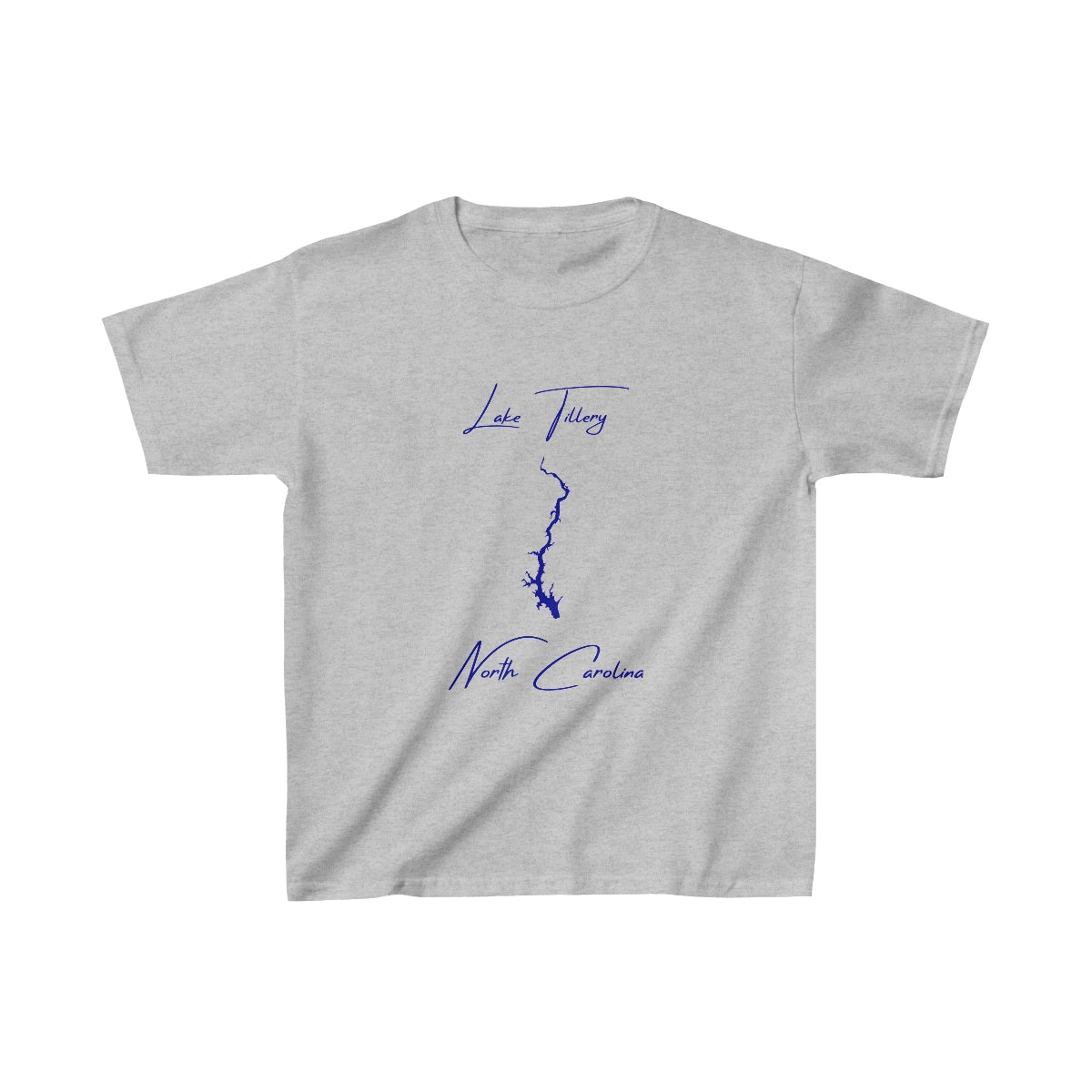North  Carolina  Lake  Tillery  Youth  T-shirt  front  position  view  from  front  sport  grey.webp