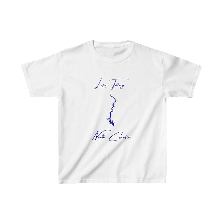 North  Carolina  Lake  Tillery  Youth  T-shirt  front  position  view  from  front  white.webp