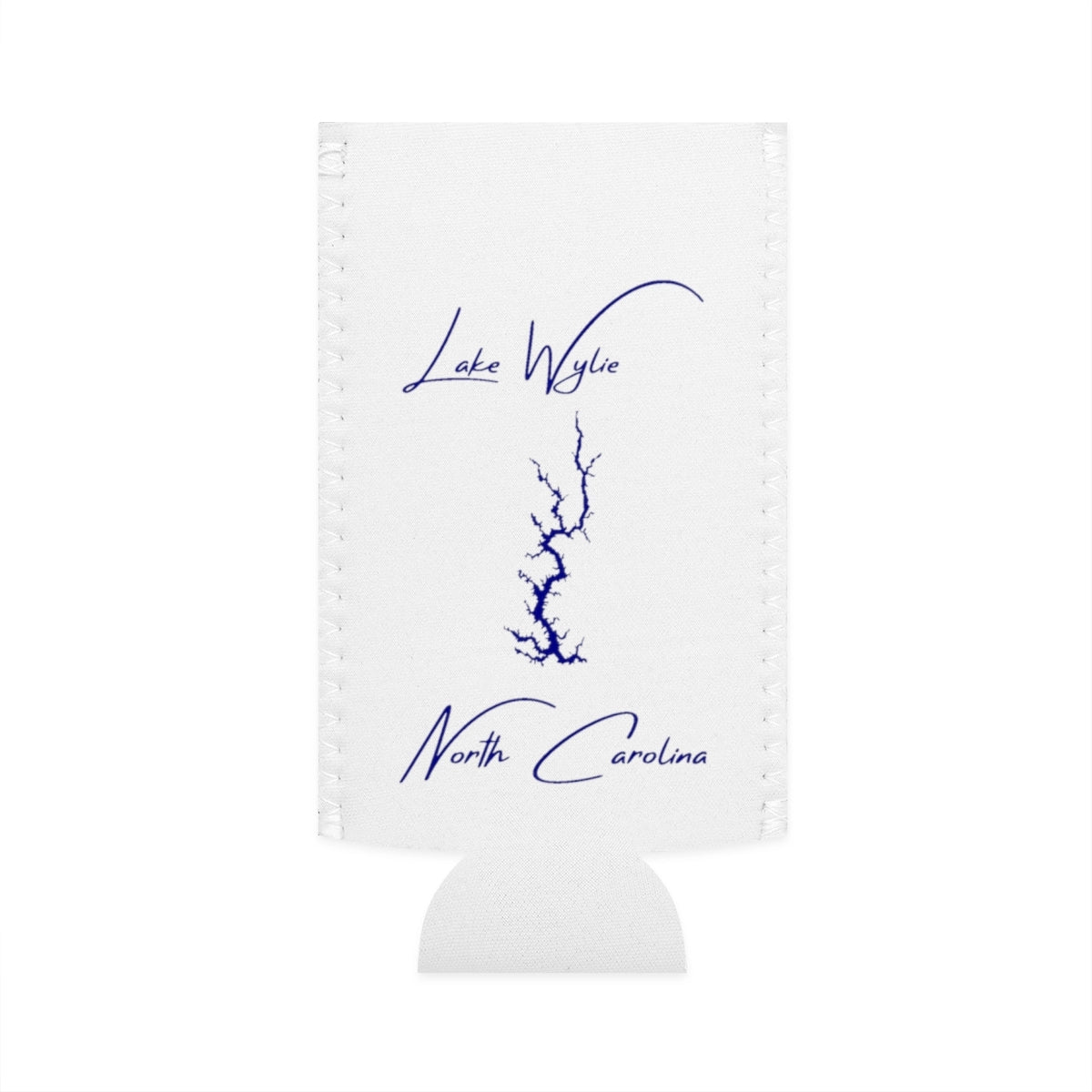 North  Carolina  Lake  Wylie  Slim  Can  Koozie  front  position  view  from  flat-front  white.webp
