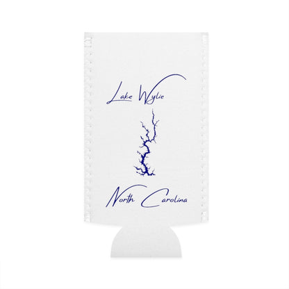 North  Carolina  Lake  Wylie  Slim  Can  Koozie  front  position  view  from  flat-front  white.webp