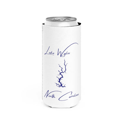 North  Carolina  Lake  Wylie  Slim  Can  Koozie  front  position  view  from  front  white.webp