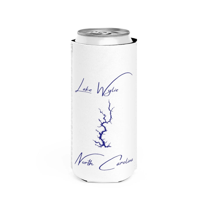 North  Carolina  Lake  Wylie  Slim  Can  Koozie  front  position  view  from  front  white.webp