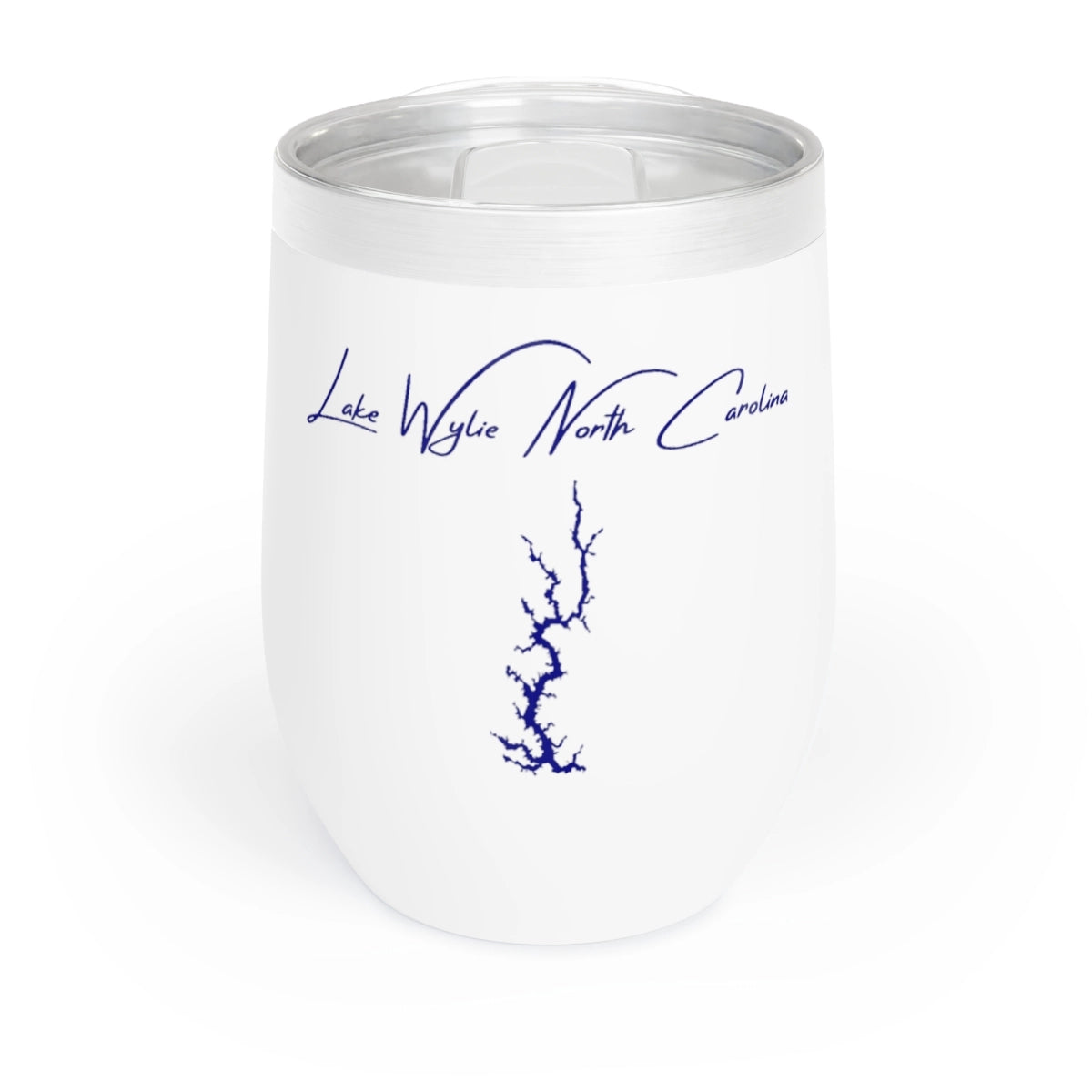 North  Carolina  Lake  Wylie  Wine  Tumbler  front  position  view  from  front  white.webp