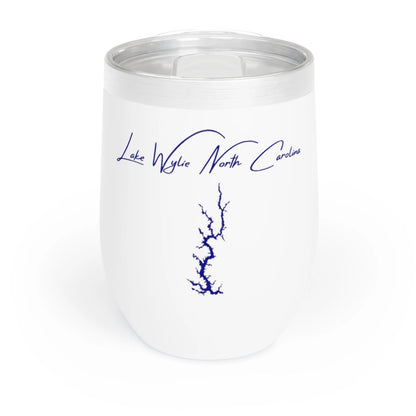 North  Carolina  Lake  Wylie  Wine  Tumbler  front  position  view  from  front  white.webp