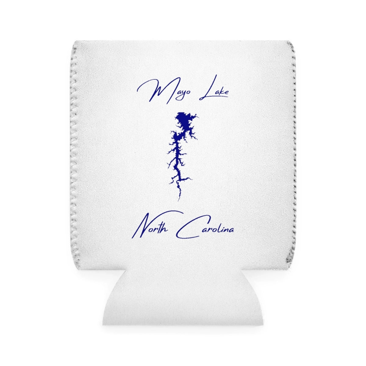 North  Carolina  Mayo  Lake  Can  Koozie  front  position  view  from  front-1  white.webp