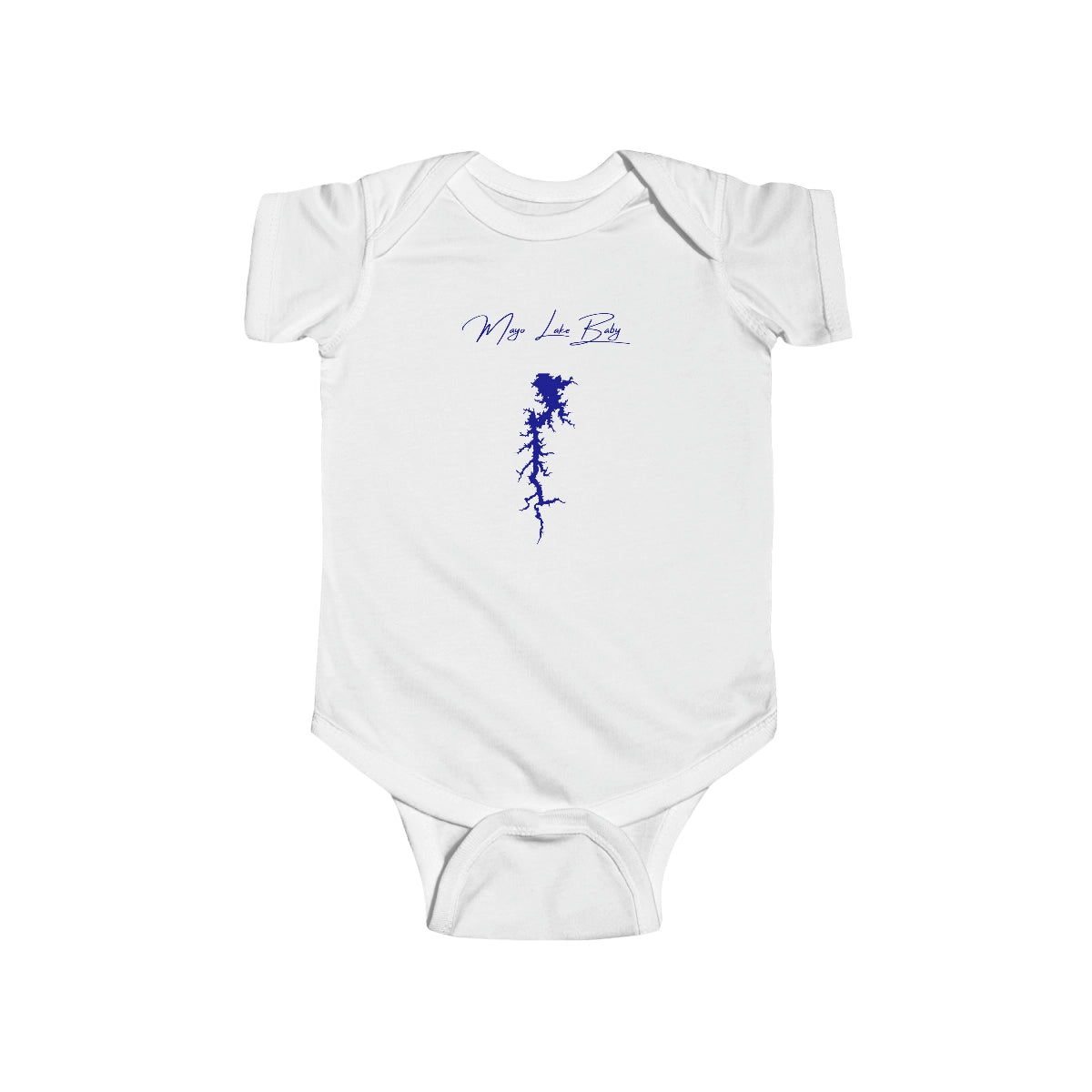 North  Carolina  Mayo  Lake  Onesie  front  position  view  from  front  white.webp