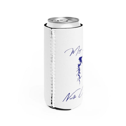 North  Carolina  Mayo  Lake  Slim  Can  Koozie  all  position  view  from  right  white.webp
