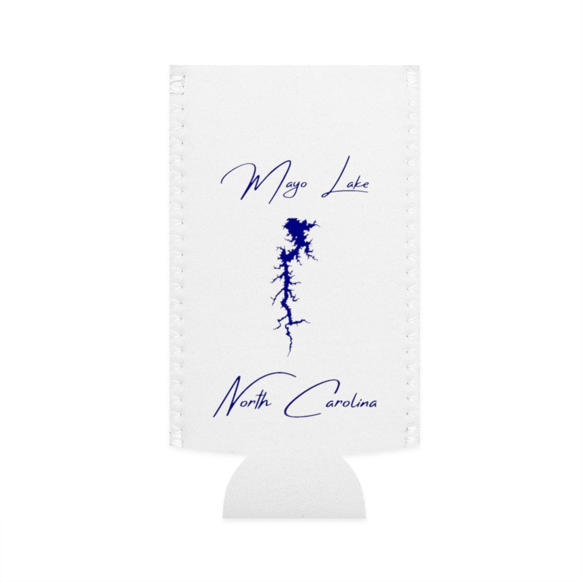 North  Carolina  Mayo  Lake  Slim  Can  Koozie  front  position  view  from  flat-front  white.webp