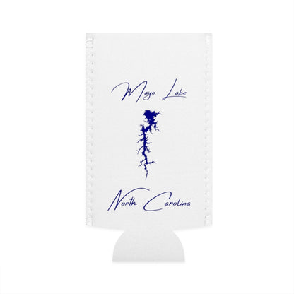 North  Carolina  Mayo  Lake  Slim  Can  Koozie  front  position  view  from  flat-front  white.webp