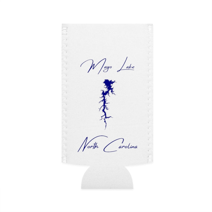 North  Carolina  Mayo  Lake  Slim  Can  Koozie  front  position  view  from  flat-front  white.webp