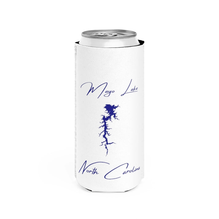 North  Carolina  Mayo  Lake  Slim  Can  Koozie  front  position  view  from  front  white.webp