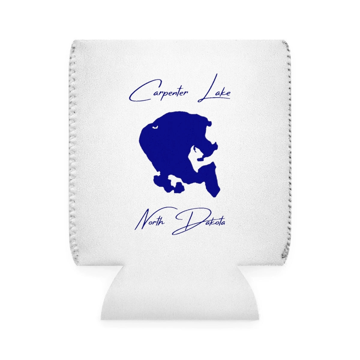 North  Dakota  Carpenter  Lake  Can  Koozie  front  position  view  from  front-1  white.webp