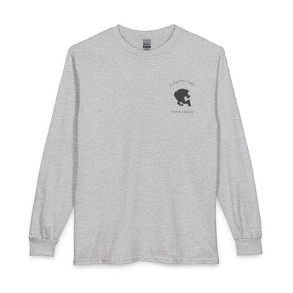North  Dakota  Carpenter  Lake  Long  Sleeve  Fishing  T-shirt  front  position  view  from  front  sport  grey.webp