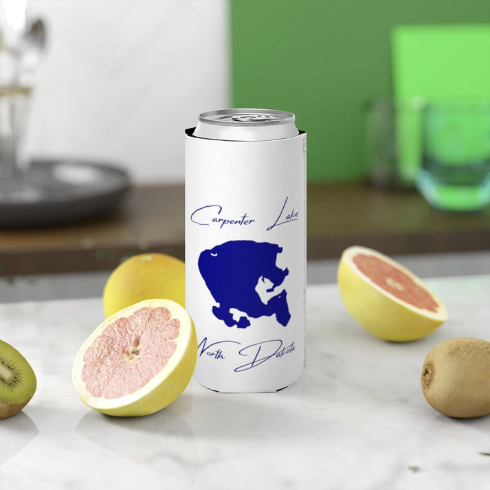 North  Dakota  Carpenter  Lake  Slim  Can  Koozie  front  position  view  from  context-2  white.webp