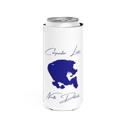 North  Dakota  Carpenter  Lake  Slim  Can  Koozie  front  position  view  from  front  white.webp