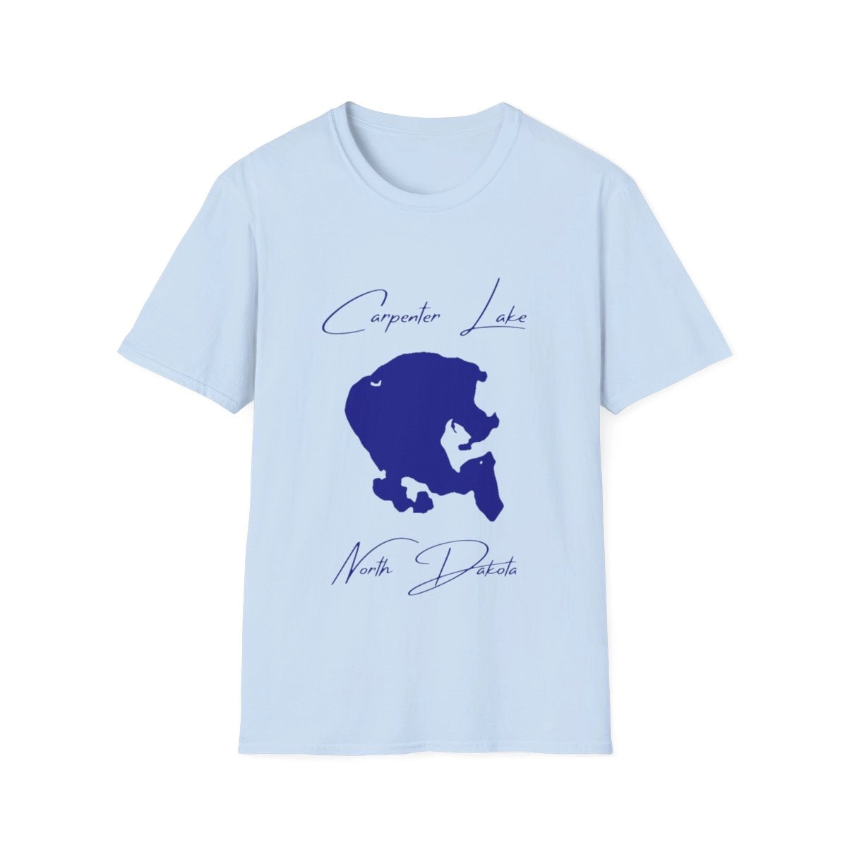 North  Dakota  Carpenter  Lake  T-shirt  front  position  view  from  front  light  blue.webp