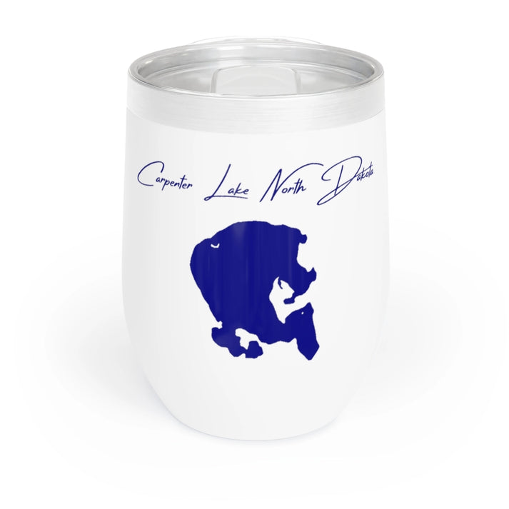 North  Dakota  Carpenter  Lake  Wine  Tumbler  front  position  view  from  front  white.webp