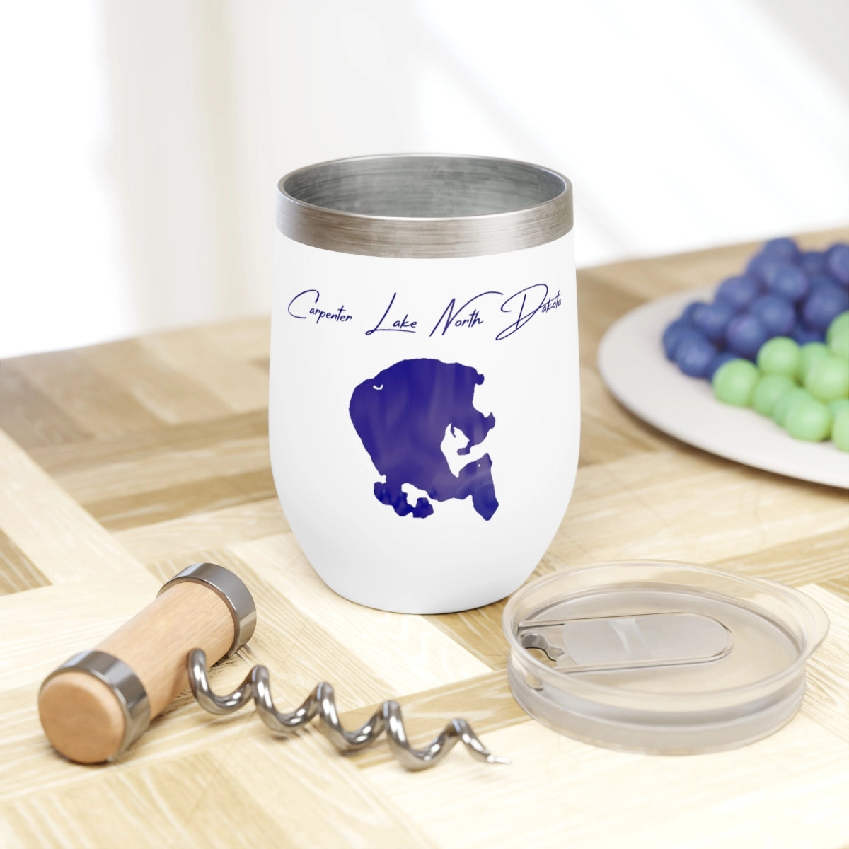 North  Dakota  Carpenter  Lake  Wine  Tumbler  other  position  view  from  context  white.webp