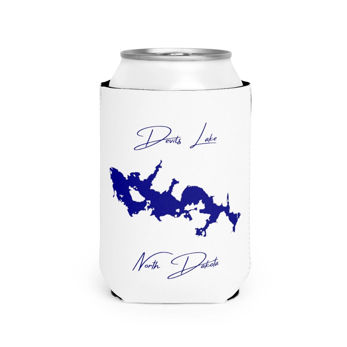 North  Dakota  Devils  Lake  Can  Koozie  front  position  view  from  front-2  white.webp