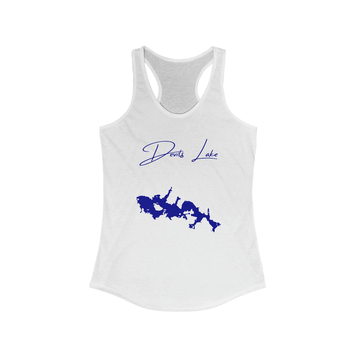 North  Dakota  Devils  Lake  Racerback-Tank  front  position  view  from  front  solid  white.webp