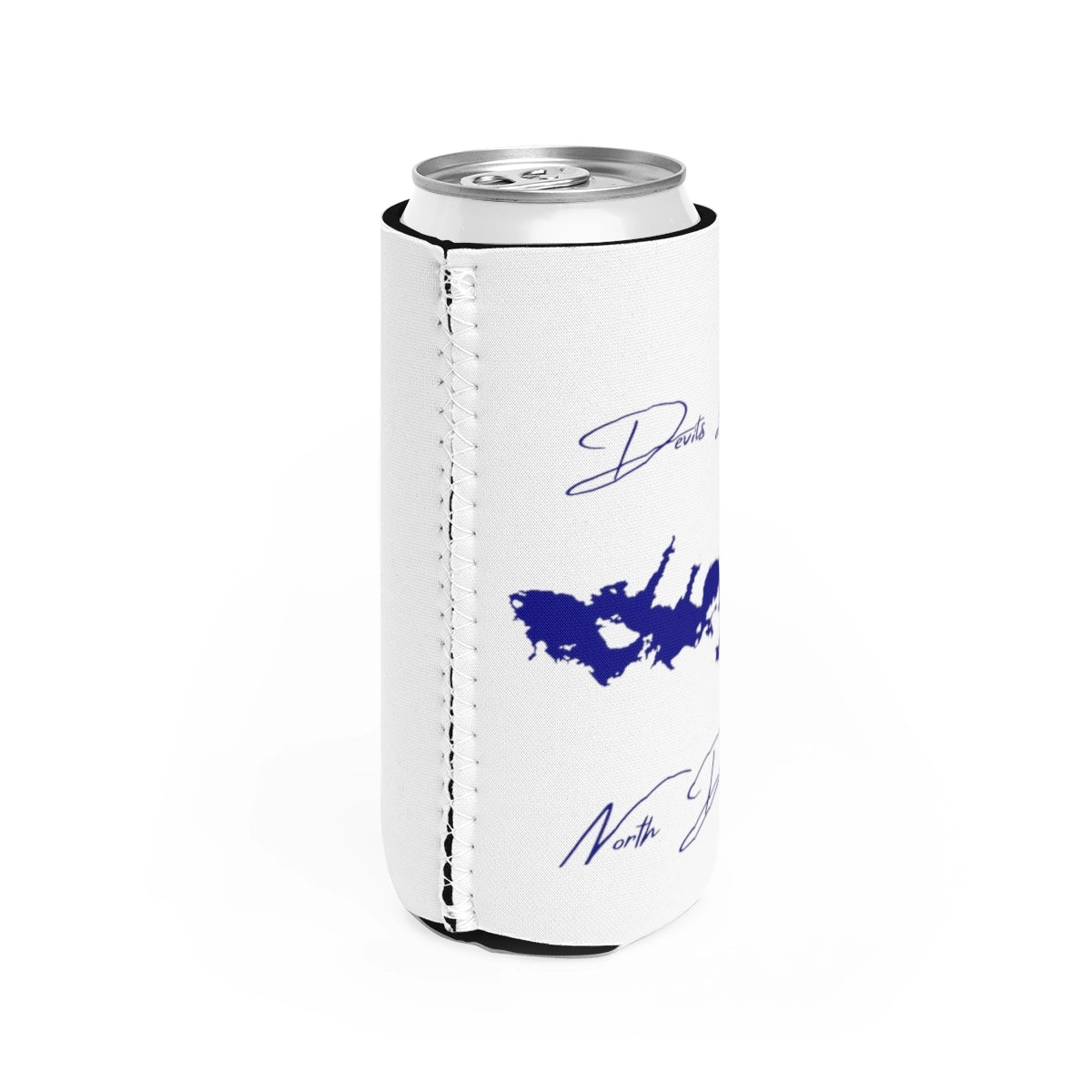 North  Dakota  Devils  Lake  Slim  Can  Koozie  all  position  view  from  right  white.webp