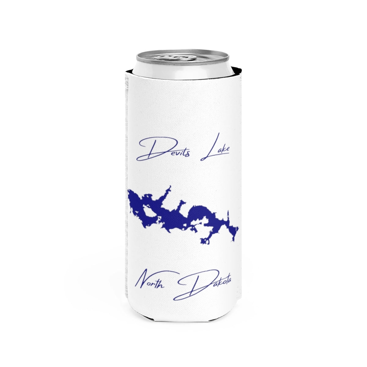 North  Dakota  Devils  Lake  Slim  Can  Koozie  front  position  view  from  front  white.webp