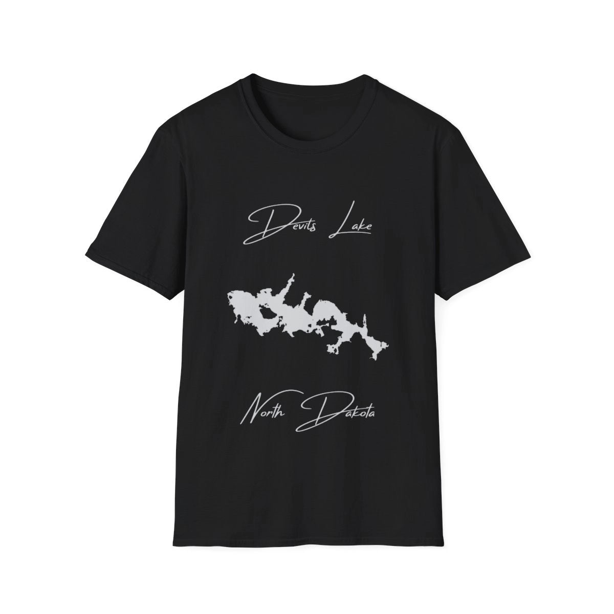 North  Dakota  Devils  Lake  T-shirt  front  position  view  from  front  black.webp