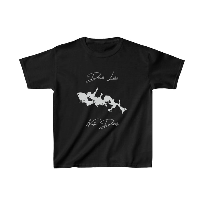 North  Dakota  Devils  Lake  Youth  T-shirt  front  position  view  from  front  black.webp