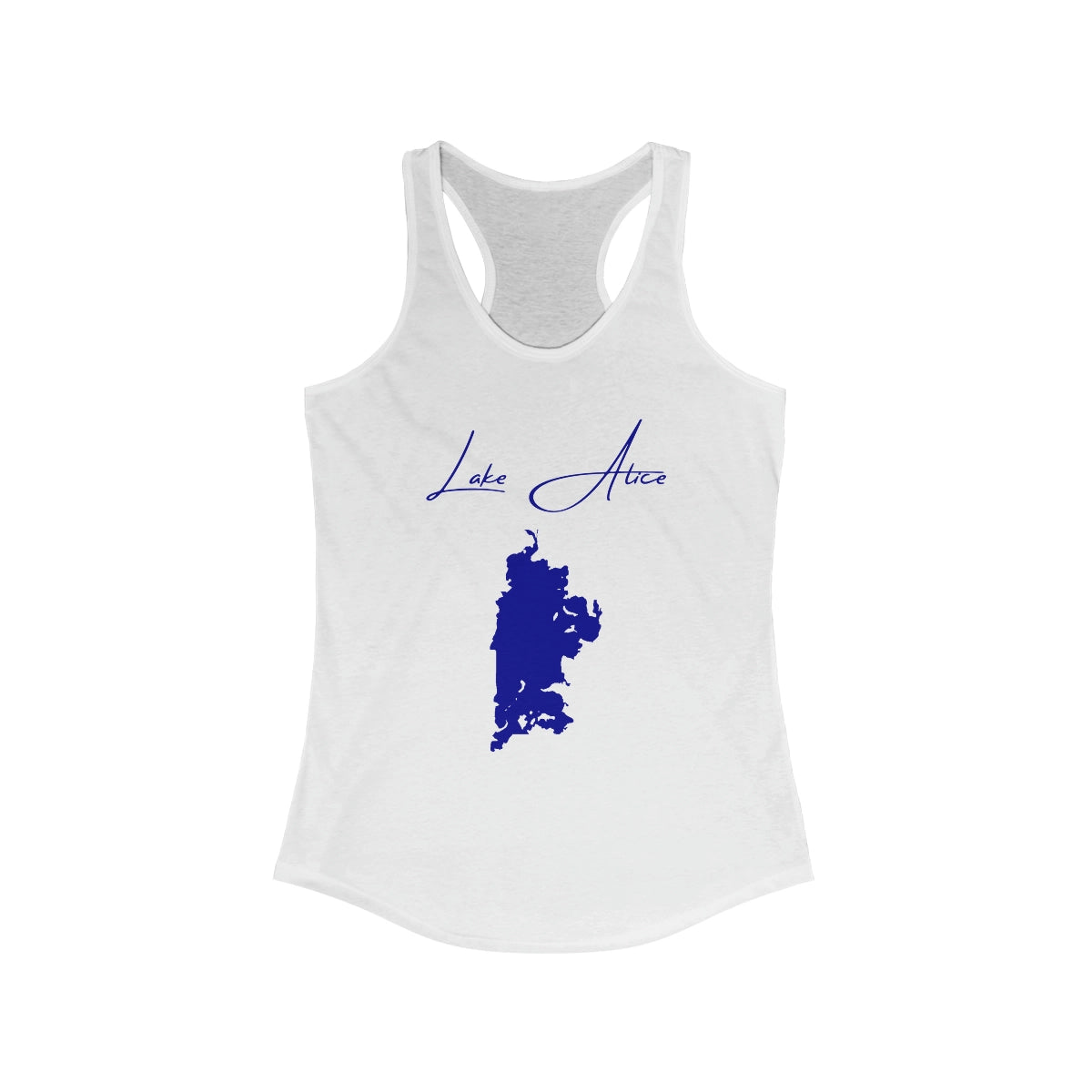 North  Dakota  Lake  Alice  Racerback-Tank  front  position  view  from  front  solid  white.webp