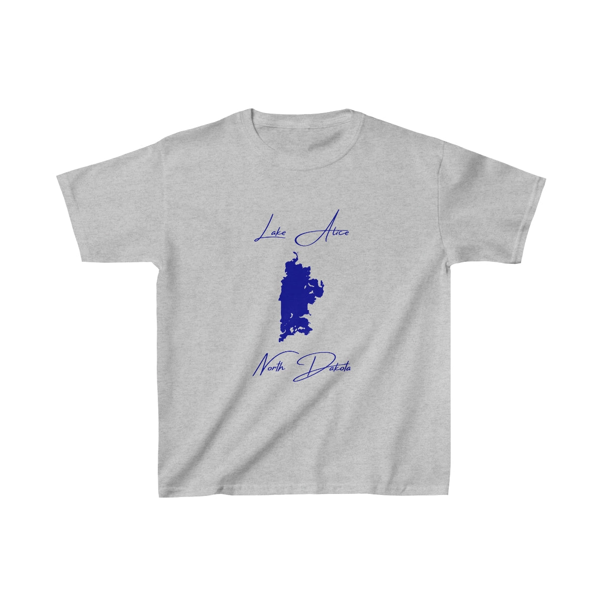 North  Dakota  Lake  Alice  Youth  T-shirt  front  position  view  from  front  sport  grey.webp