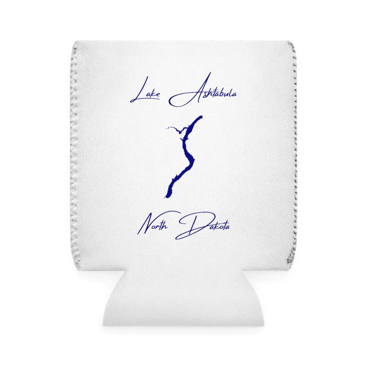 North  Dakota  Lake  Ashtabula  Can  Koozie  front  position  view  from  front-1  white.webp