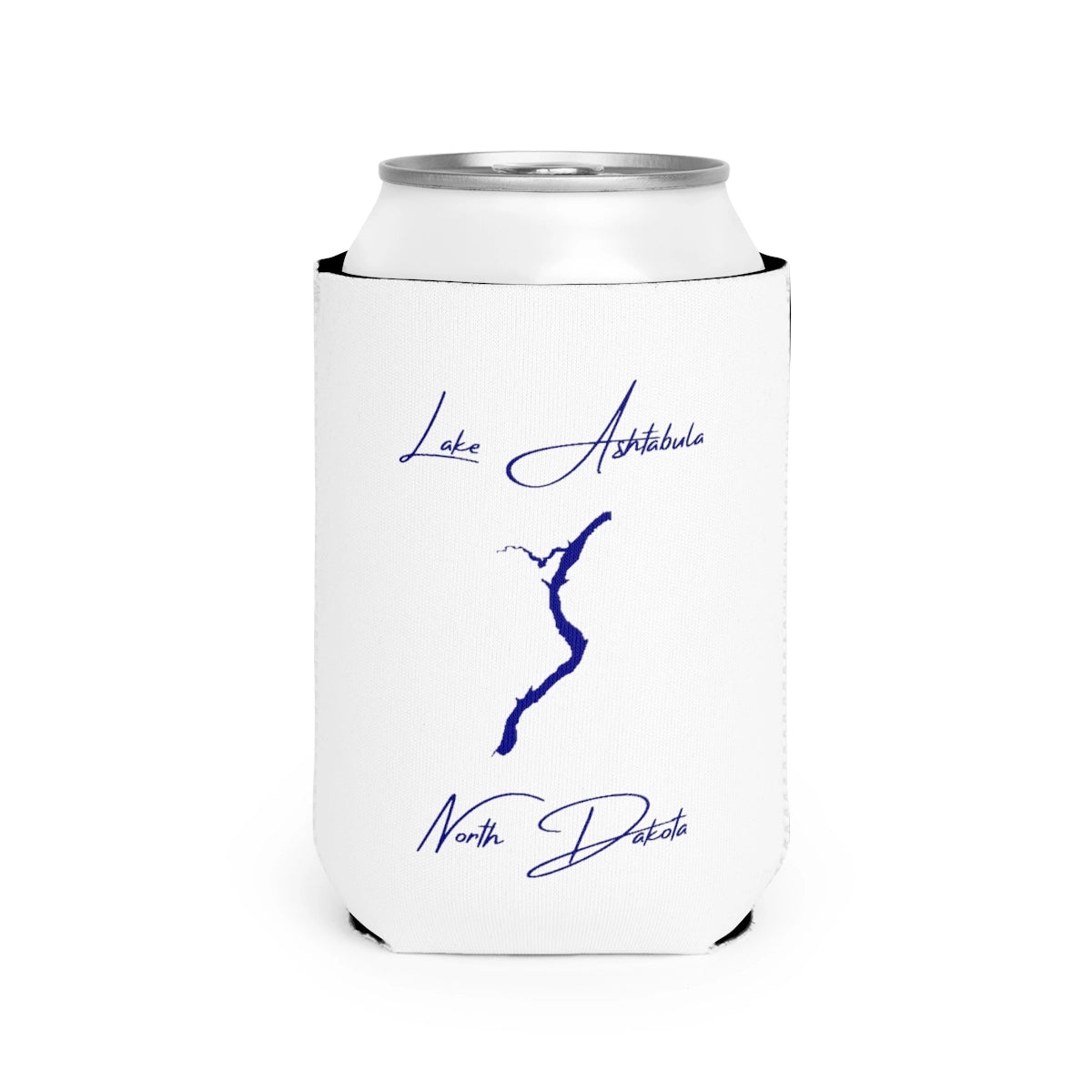 North  Dakota  Lake  Ashtabula  Can  Koozie  front  position  view  from  front-2  white.webp