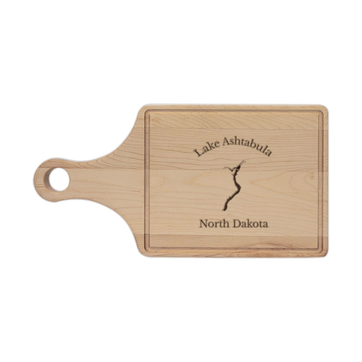 North  Dakota  Lake  Ashtabula  Engraved  Cutting  Board  front  position  view  from  front  maple.webp