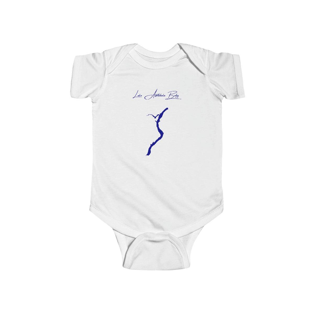North  Dakota  Lake  Ashtabula  Onesie  front  position  view  from  front  white.webp