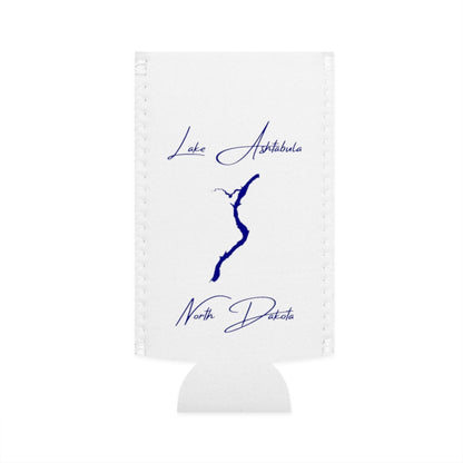 North  Dakota  Lake  Ashtabula  Slim  Can  Koozie  front  position  view  from  flat-front  white.webp