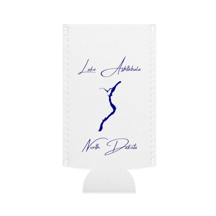 North  Dakota  Lake  Ashtabula  Slim  Can  Koozie  front  position  view  from  flat-front  white.webp