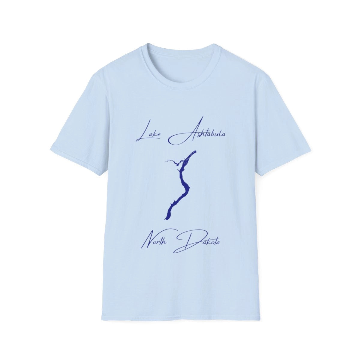 North  Dakota  Lake  Ashtabula  T-shirt  front  position  view  from  front  light  blue.webp