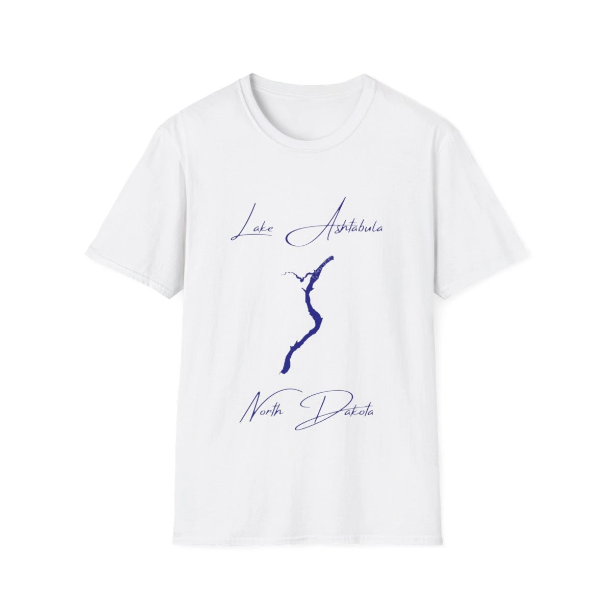North  Dakota  Lake  Ashtabula  T-shirt  front  position  view  from  front  white.webp