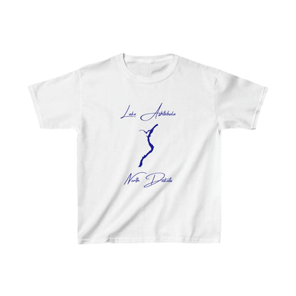 North  Dakota  Lake  Ashtabula  Youth  T-shirt  front  position  view  from  front  white.webp