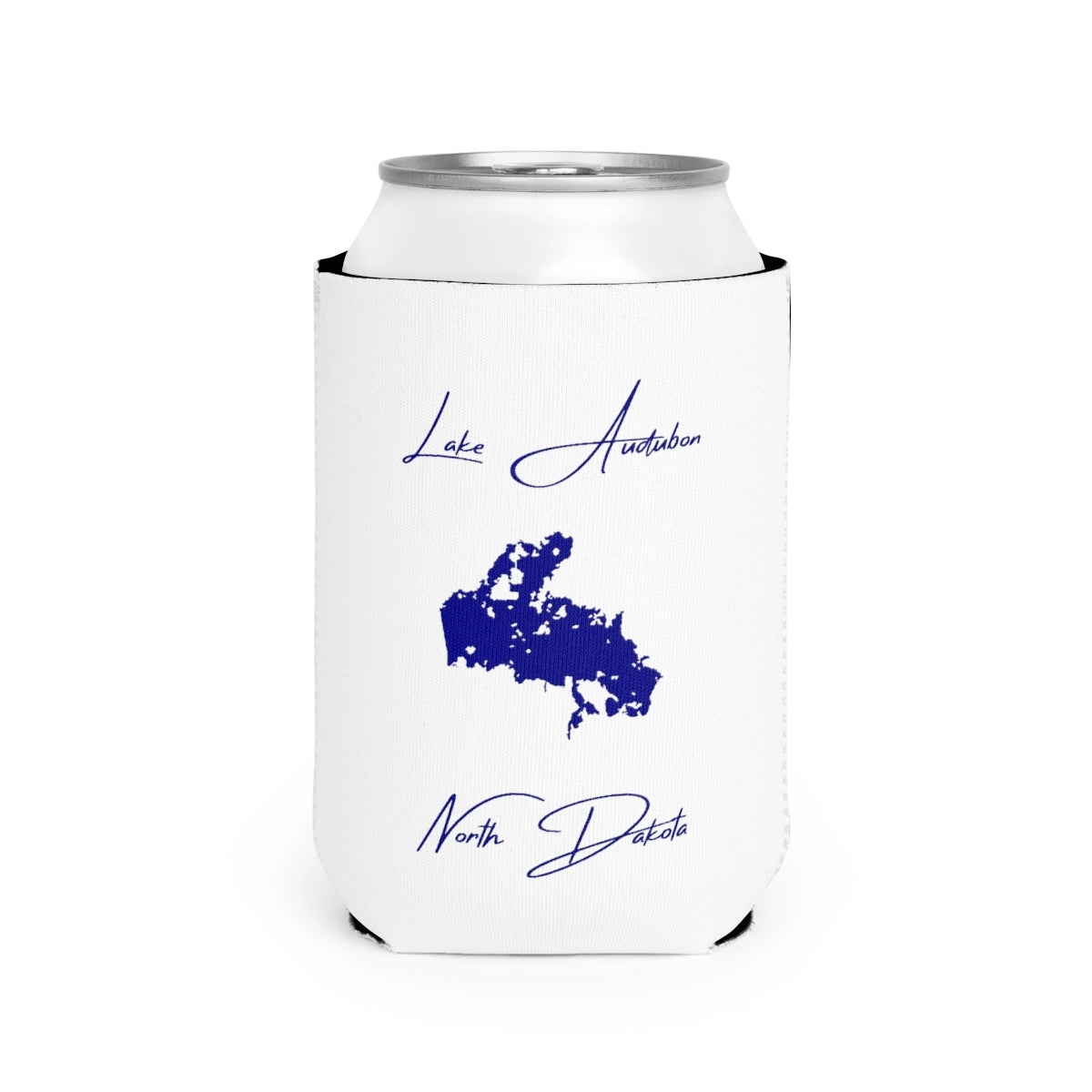 North  Dakota  Lake  Audubon  Can  Koozie  front  position  view  from  front-2  white.webp