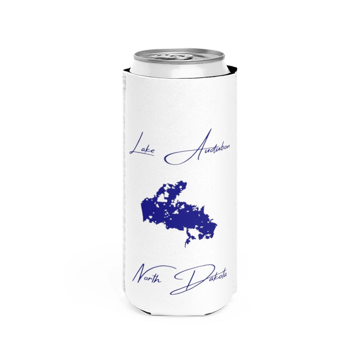 North  Dakota  Lake  Audubon  Slim  Can  Koozie  front  position  view  from  front  white.webp