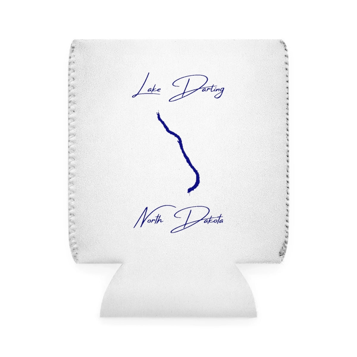 North  Dakota  Lake  Darling  Can  Koozie  front  position  view  from  front-1  white.webp