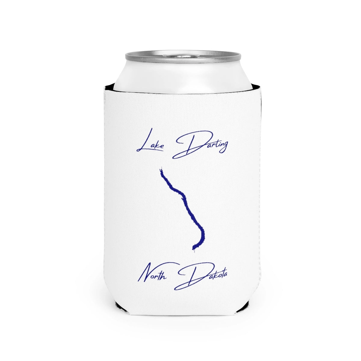North  Dakota  Lake  Darling  Can  Koozie  front  position  view  from  front-2  white.webp